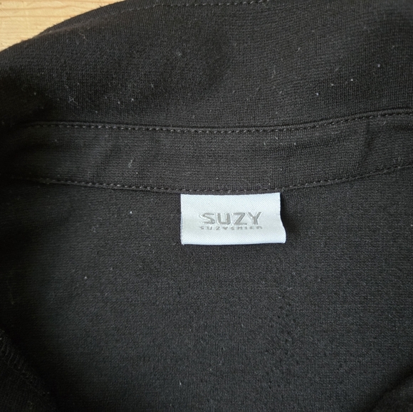 Suzy Shier Black Button Front Shirt Dress Small - Picture 3 of 4